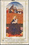 851150 Afbeelding van het kerkelijk goedgekeurde kleurenprentje 'Eere zij God in den Hooge - Miniat. in een getijdenb. ...